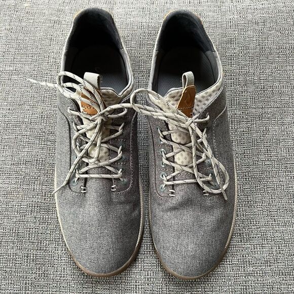 Olukai Men's Nanea Li Gray Lace Casual Canvas Comfort Sneakers Shoes Sz 9.5 - Picture 14 of 16
